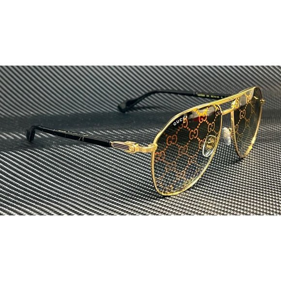 Gucci Gold Mirror Men's Sunglasses - Picture 4 of 5